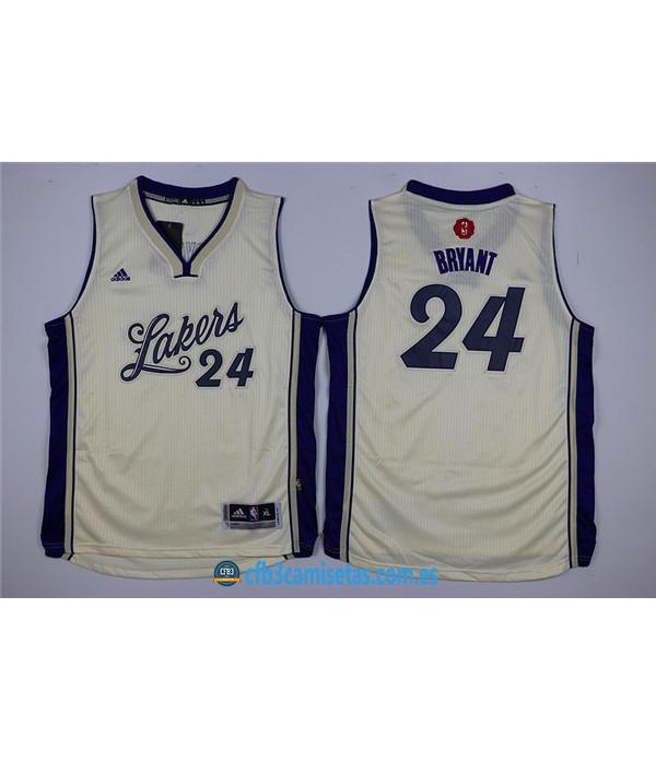 CFB3-Camisetas Kobe Bryant 24 LA Lakers BlancaNIÑ...