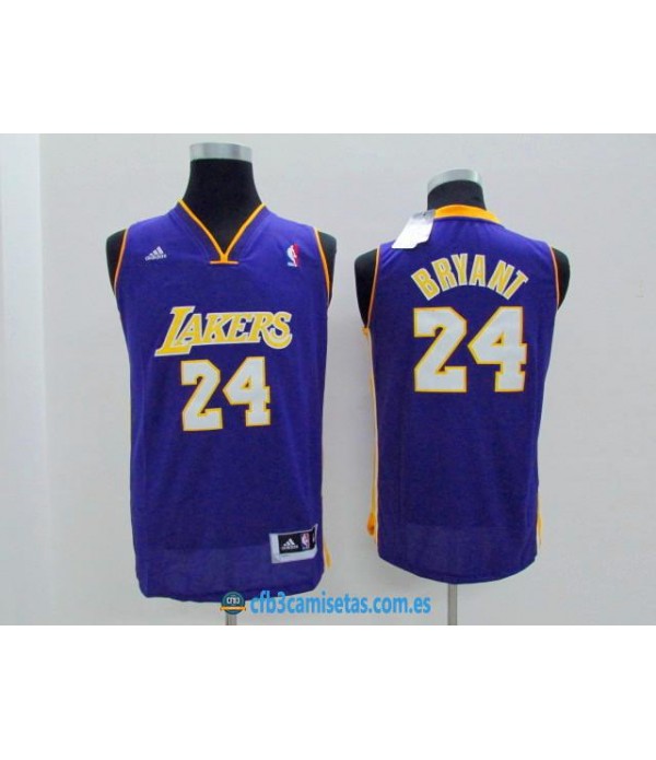 CFB3-Camisetas Kobe Bryant 24 LA Lakers MoradaNIÑOS