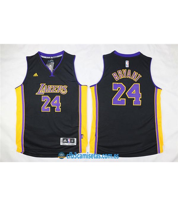 CFB3-Camisetas Kobe Bryant 24 LA Lakers NegraNIÑO...