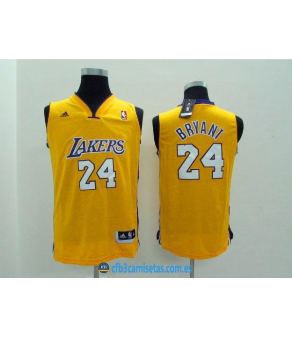 CFB3-Camisetas Kobe Bryant 24 LA Lakers New AmarillaNIÑO