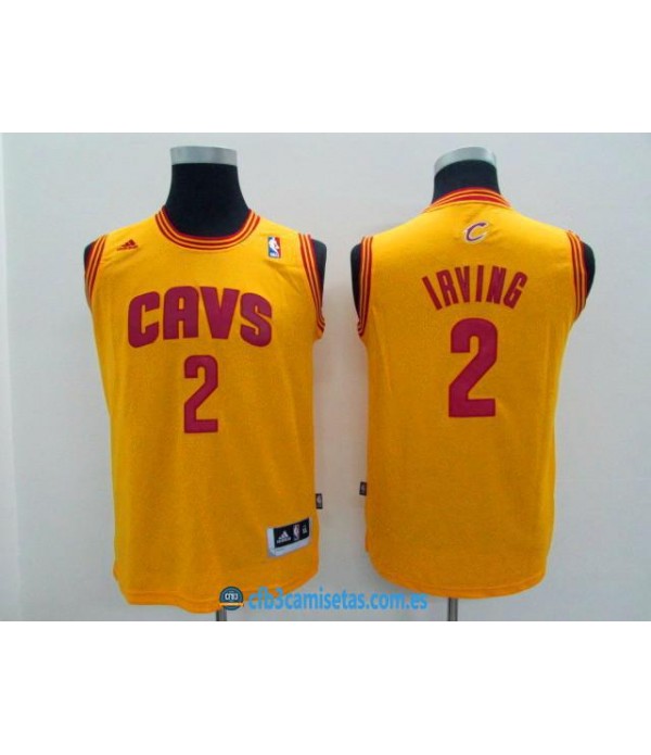 CFB3-Camisetas Kyrie Irving Amarilla Cleveland Cav...