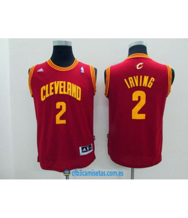 CFB3-Camisetas Kyrie Irving Roja Amarilla Clevelan...