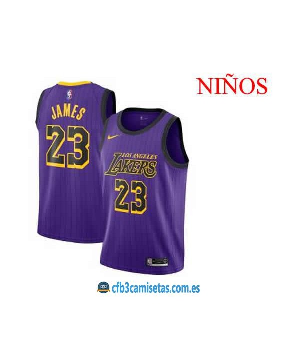 CFB3-Camisetas LeBron James LA Lakers City Edtitio...