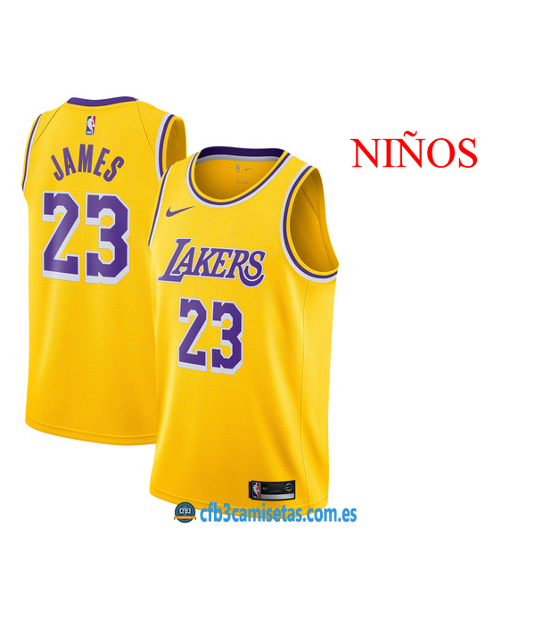 CFB3-Camisetas LeBron James LA Lakers Icon 2019 NIÑOS