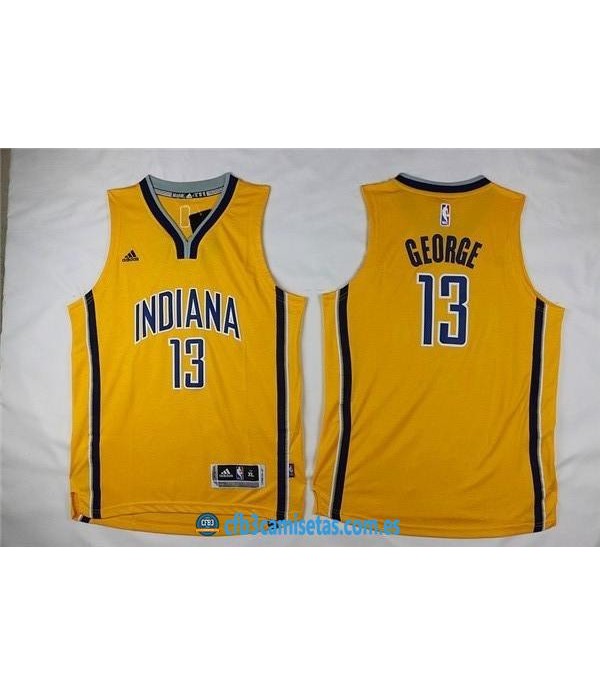 CFB3-Camisetas Paul George Indiana Pacers Amarilla...