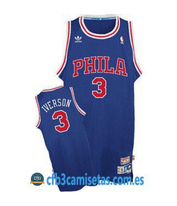 CFB3-Camisetas Allen Iverson Philadelphia 76ers Az...