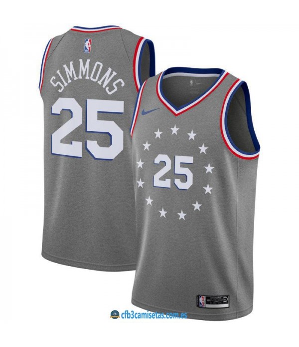 CFB3-Camisetas Ben Simmons Philadelphia 76ers 2018 2019 City Edition