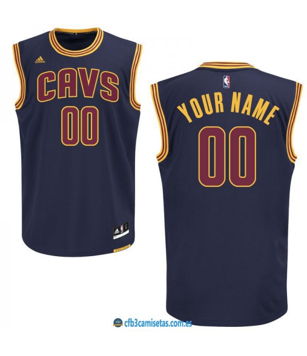 CFB3-Camisetas Cleveland Cavaliers Navy PERSONALIZ...