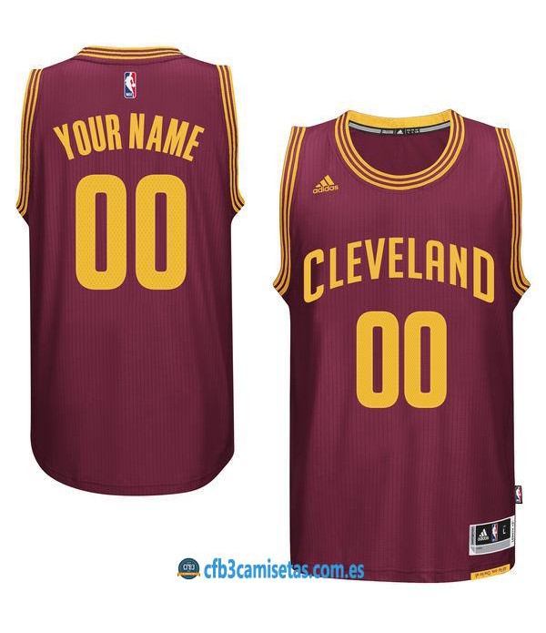 CFB3-Camisetas Cleveland Cavaliers wine PERSONALIZ...