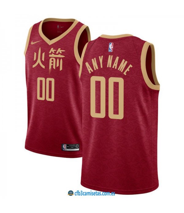 CFB3-Camisetas Custom Houston Rockets 2018 2019 Ci...