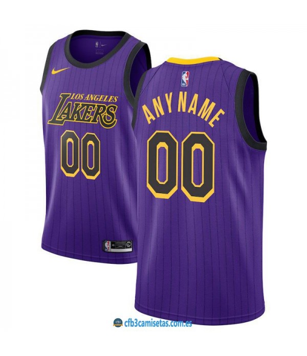 CFB3-Camisetas Custom Los Angeles Lakers 2018 2019...