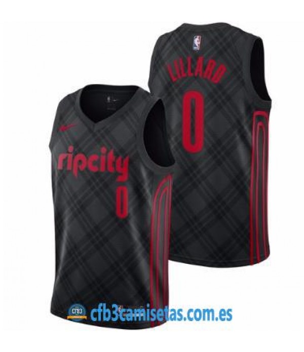 CFB3-Camisetas Damian Lillard Portland Trail Blazers RipCity Nike