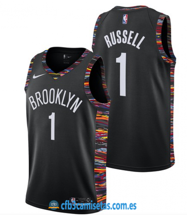 CFB3-Camisetas DAngelo Russell Brooklyn Nets 2018 2019 City Edition