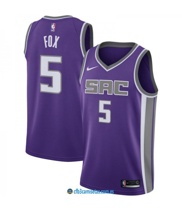 CFB3-Camisetas DeAaron Fox Sacramento Kings 2018 2019 Icon Edition