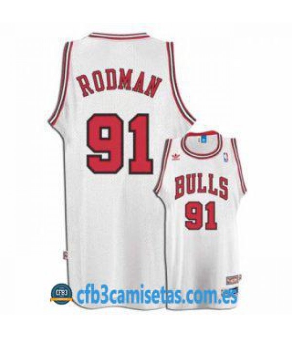 CFB3-Camisetas Dennis Rodman Chicago Bulls Blanca