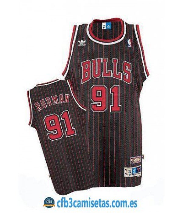 CFB3-Camisetas Dennis Rodman Chicago Bulls Rayas