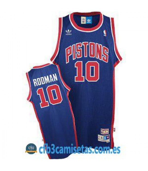 CFB3-Camisetas Dennis Rodman Detroit Pistons Azul