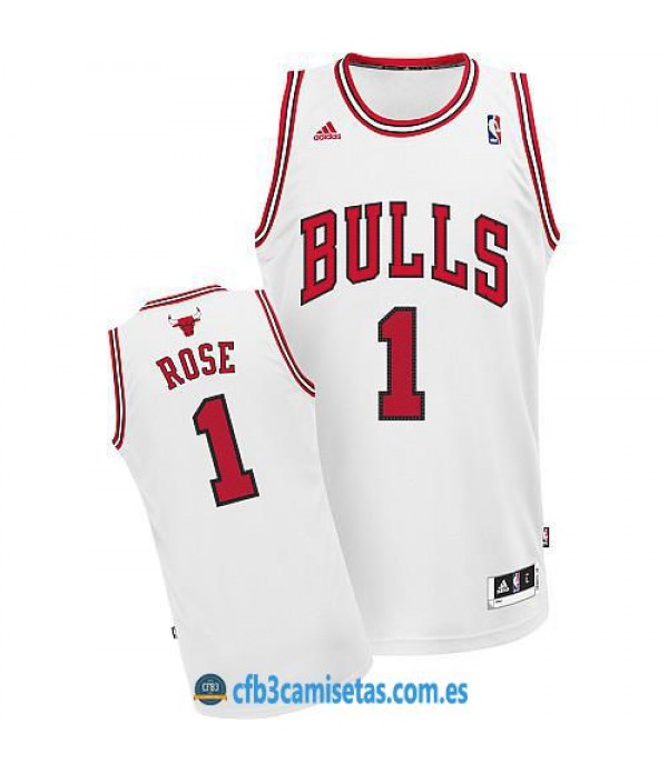 CFB3-Camisetas Derrick Rose Chicago Bulls Blanca