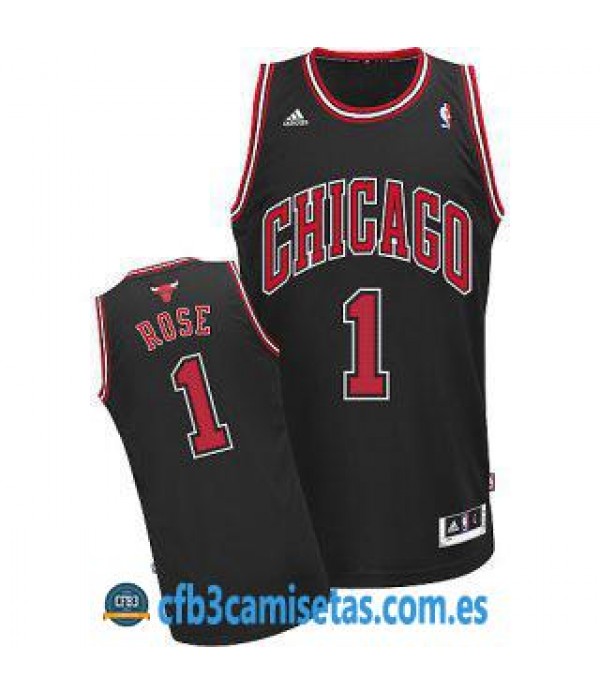 CFB3-Camisetas Derrick Rose Chicago Bulls Negra