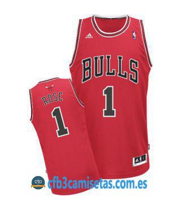 Noble hoja Tropezón Camisetas CFB3-CamisetasDerrick Rose Chicago Bulls Roja baratas