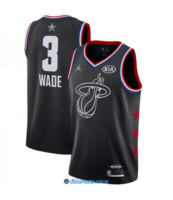 CFB3-Camisetas Dwyane Wade 2019 All Star Black