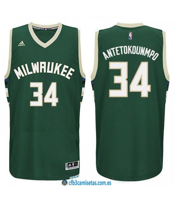 CFB3-Camisetas Giannis Antetokounmpo Milwaukee Bucks Verde