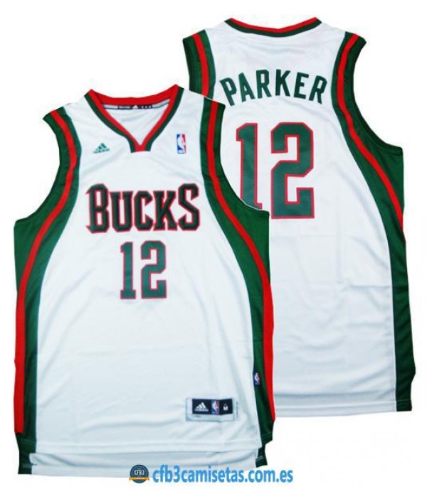 CFB3-Camisetas Jabari Parker Milwaukee Bucks Blanc...