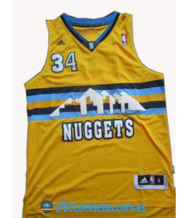 CFB3-Camisetas JaVale McGee Denver Nuggets Amarilla