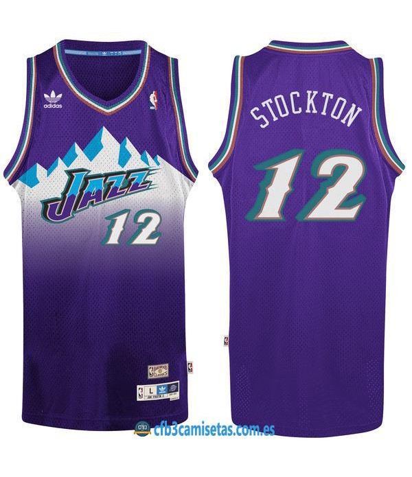 CFB3-Camisetas John Stockton Utah Jazz Purple