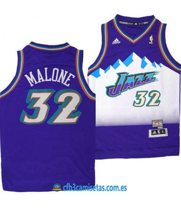 CFB3-Camisetas Karl Malone Utah Jazz Purple
