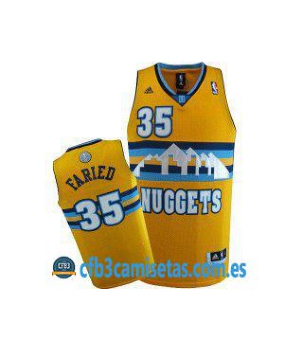 CFB3-Camisetas Kenneth Faried Denver Nuggets Amarilla