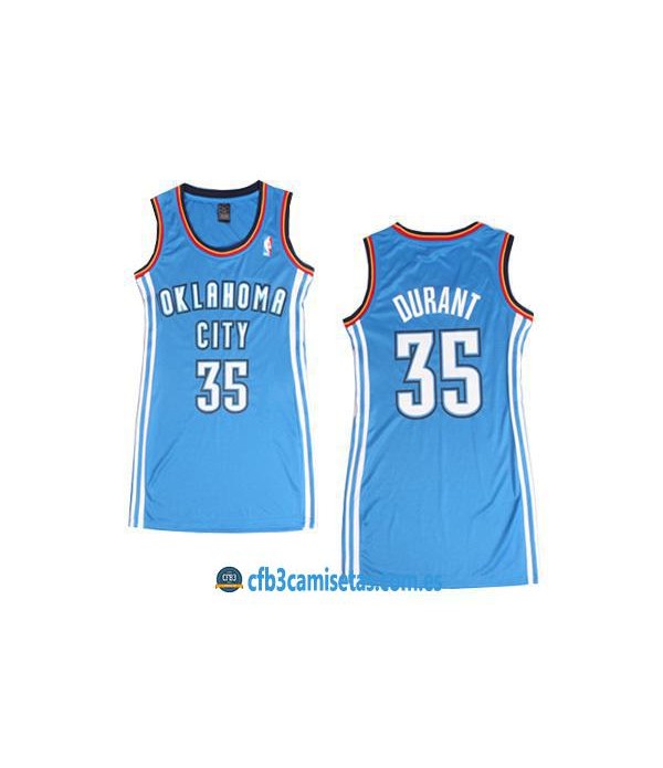 CFB3-Camisetas Kevin Durant OKC Thunder Azul Mujer