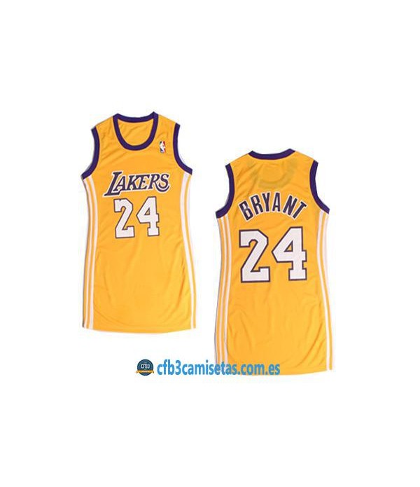 CFB3-Camisetas Kobe Bryant LA Lakers Amarillo Mujer