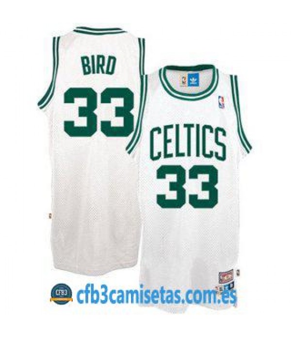 CFB3-Camisetas Larry Bird Boston Celtics Blanca