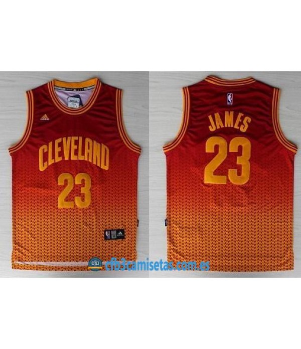 CFB3-Camisetas LeBron James Cleveland Cavaliers Naranja