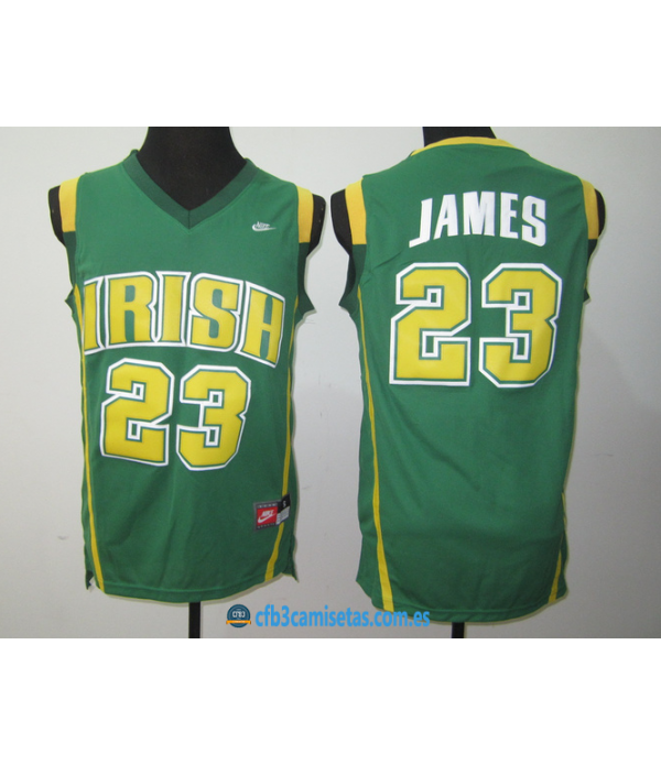 CFB3-Camisetas LeBron James St Vincent St Mary Irish Green