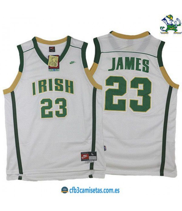 CFB3-Camisetas LeBron James St Vincent St Mary Irish White