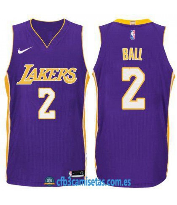 CFB3-Camisetas Lonzo Ball Los Angeles Lakers State...