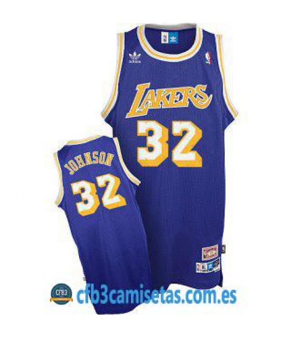 CFB3-Camisetas Magic Johnson Los Angeles Lakers So...