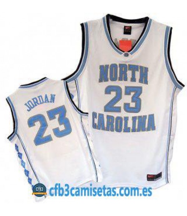 CFB3-Camisetas Michael Jordan North Carolina Blanca