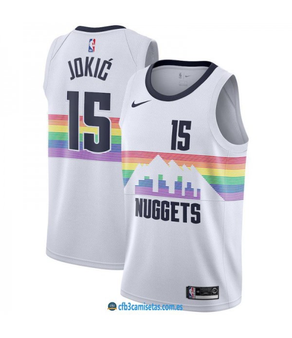 CFB3-Camisetas Nikola Jokic Denver Nuggets 2018 20...