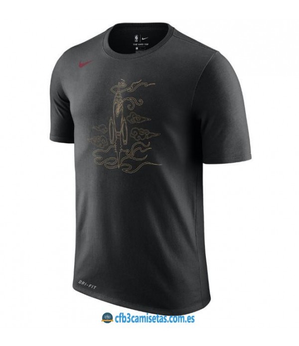 CFB3-Camisetas NoName Houston Rockets Sleeve Edition Negro