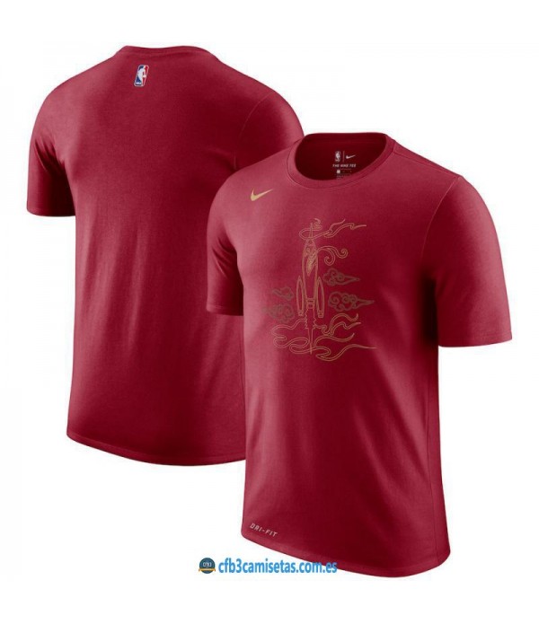 CFB3-Camisetas NoName Houston Rockets Sleeve Edition Roja