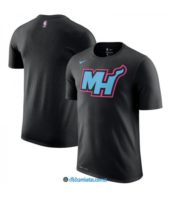 CFB3-Camisetas NoName Miami Heat Sleeve Edition Negro