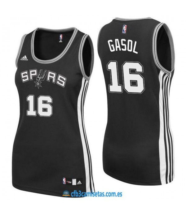 CFB3-Camisetas Pau Gasol San Antonio SpursMujer Ne...