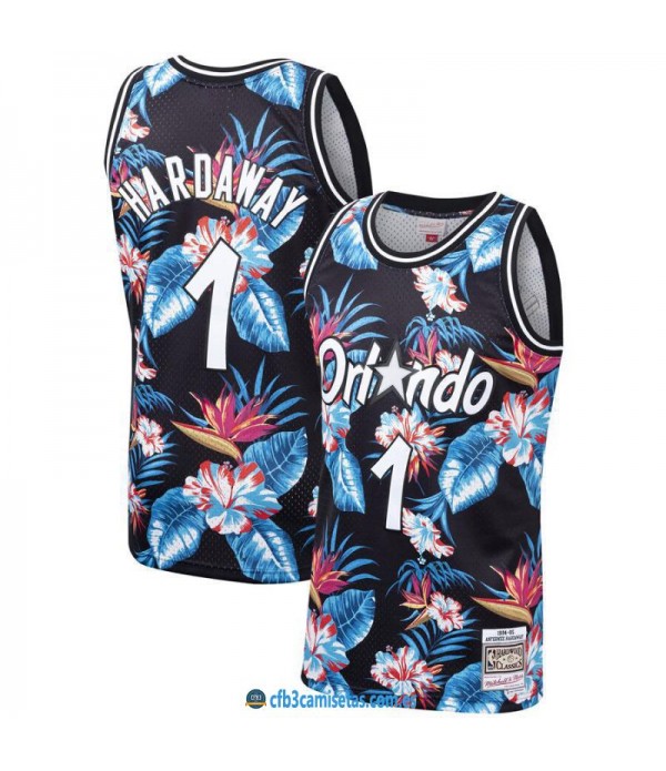 CFB3-Camisetas Penny Hardaway Orlando Magic Mitchell & Ness Floral Pack
