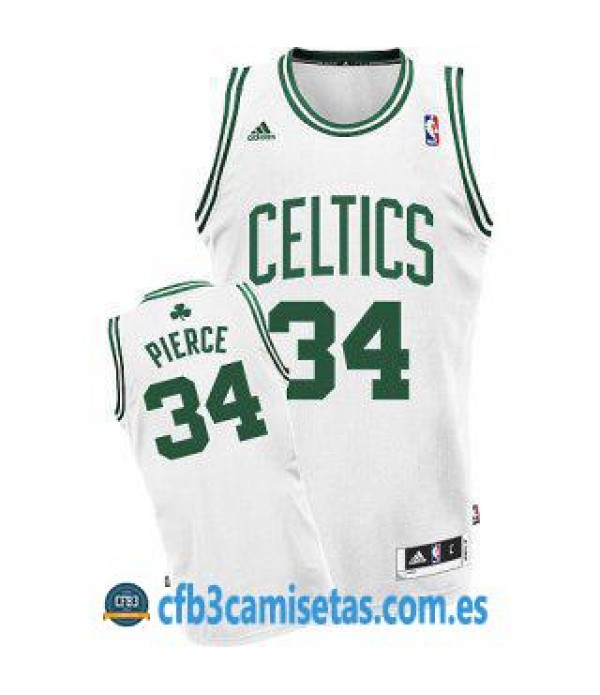 CFB3-Camisetas Pierce Boston Celtics Blanca y verde