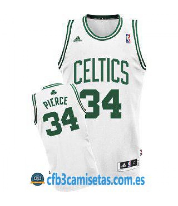 CFB3-Camisetas Pierce Boston Celtics Blanca y verd...