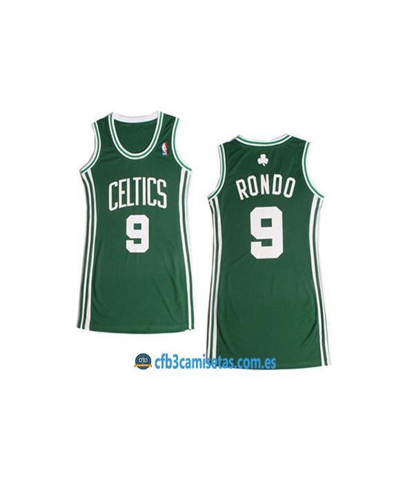 CFB3-Camisetas Rajon Rondo Boston Celtics Verde Mujer