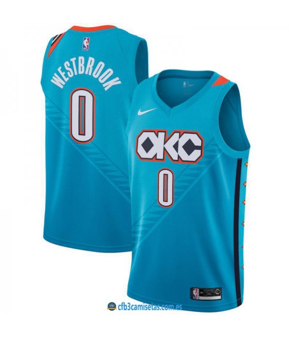 CFB3-Camisetas Russell Westbrook Oklahoma City Thunder 2018 2019 City Edition